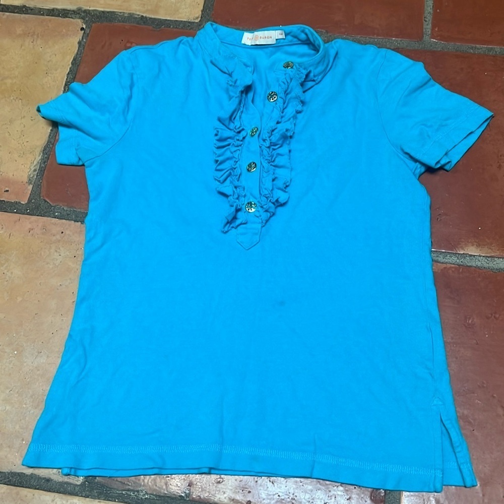 Tory Burch Blue Top - Has Small Stain At Front